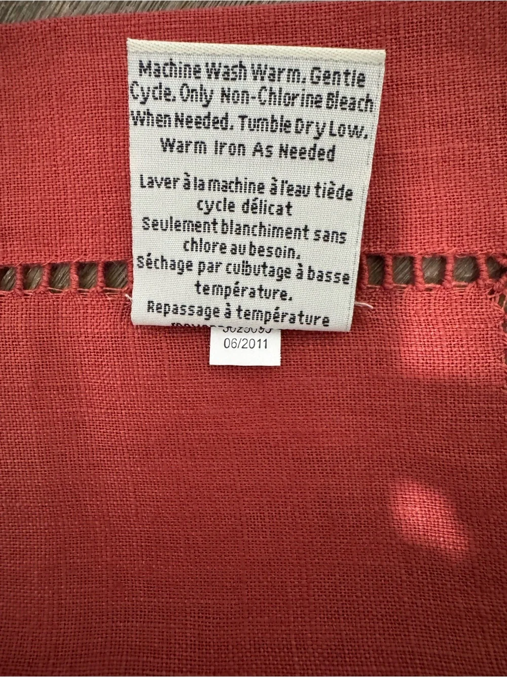 Pottery Barn Set of Four Burnt Orange Linen Napkins